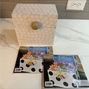Coton Colors recipe box and cards, neutral/white